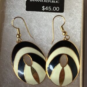 Banana Republic Black and Gold Geometric Earrings